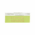 Council Member Light Green Award Ribbon w/ Gold Foil Imprint (4"x1 5/8")